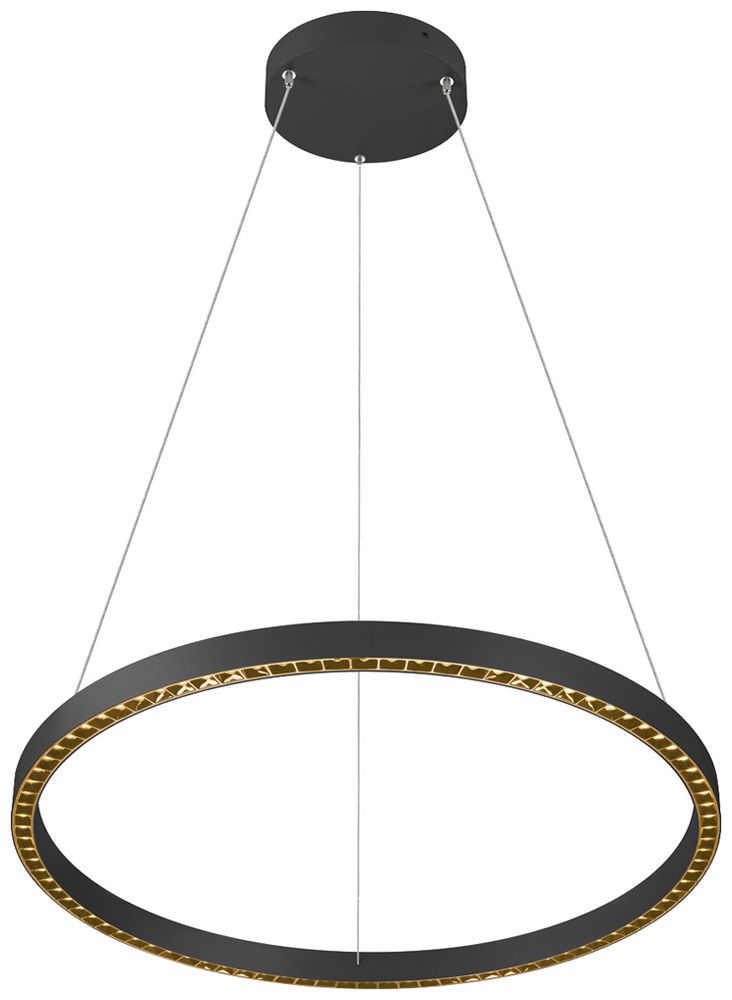 Lum.suspendu LED SLV ONE CUBE 80W 6000lm 930 DALI direct/indirect Ø805 noir