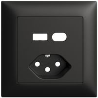 Kit di montaggio INC Feller EDIZIOdue per presa USB tipo A+C + tipo 13 nero