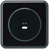 Kit frontale INC Hager basico, per presa di ricarica USB tipo C, nero