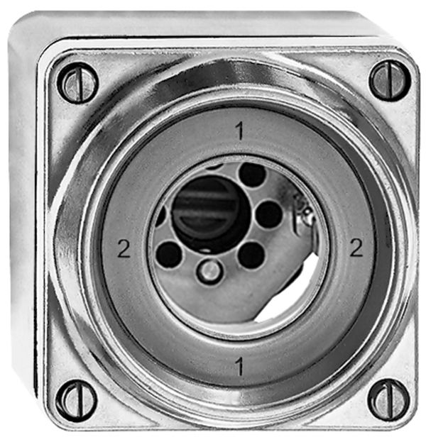 Interruttore rot. AP umid.3/3P Al natura per serrat. senza cilind