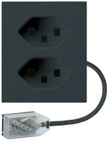 EB-Steckdose 2×Typ 23 Hager FLF für Flachkabel Technofil L2 schwarz