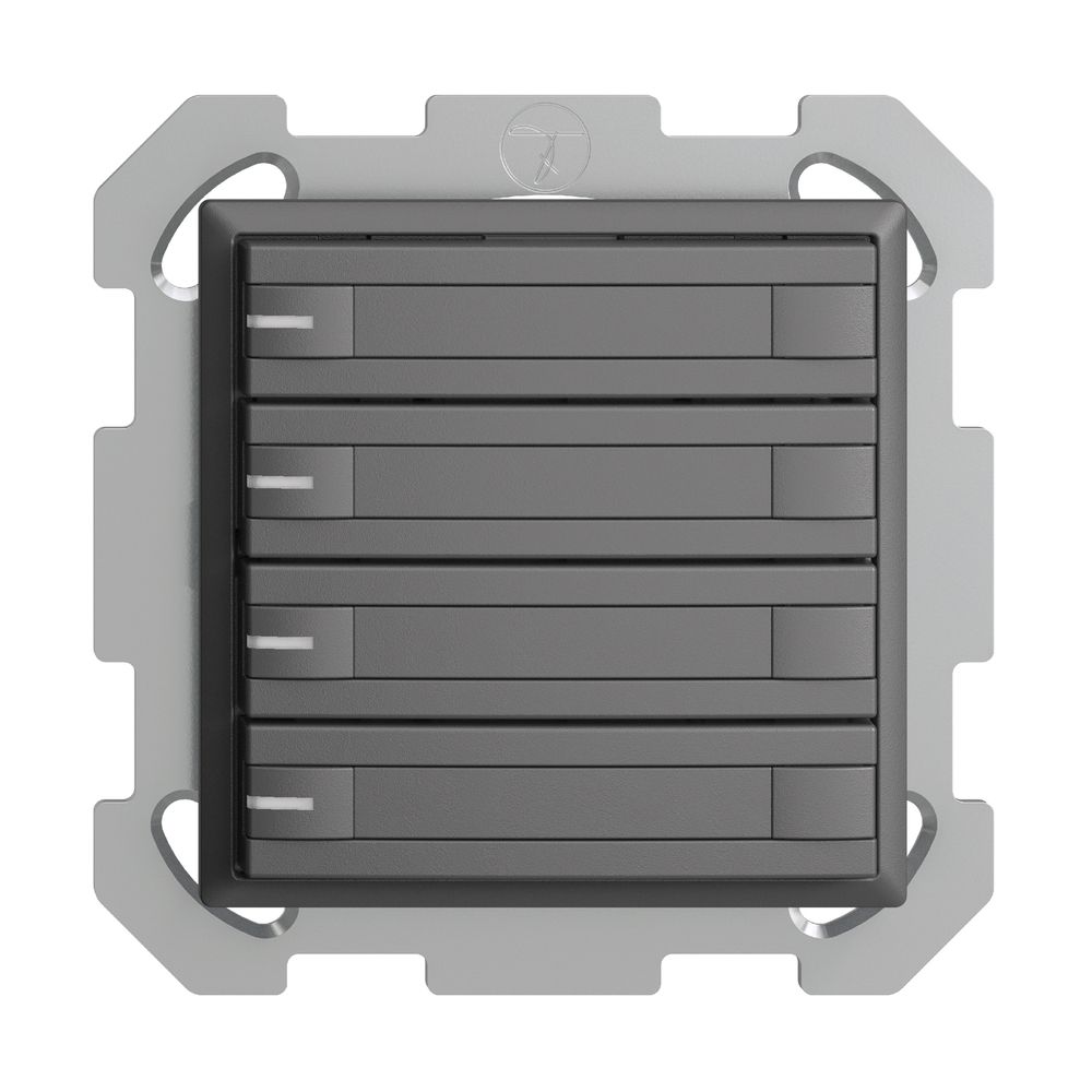 UP-KNX-Taster RGB EDUE, 250mW, m.RGB-LED, m.Papier., 4×Taste, 2×Tastenb., dgu