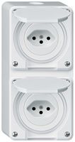 AP-Kombination Hager robusto I-I vertikal Typ 13+Typ 13, weiss