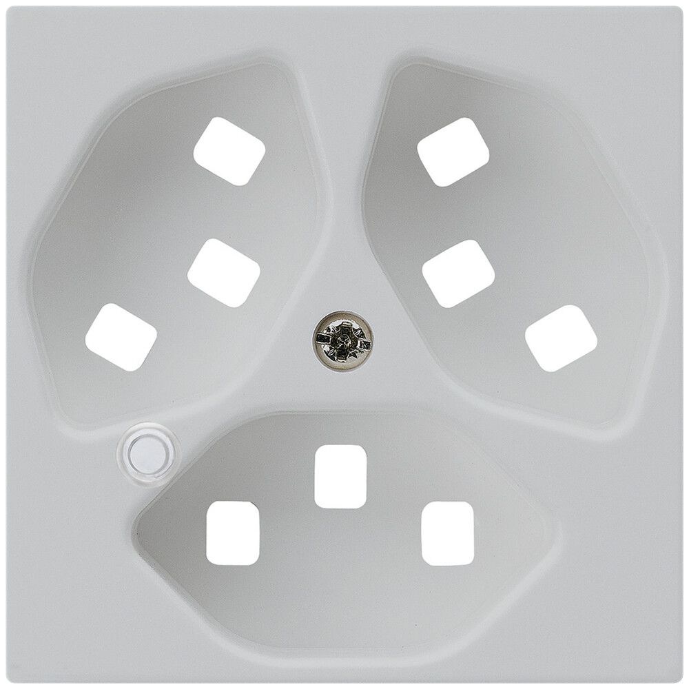 Piastra frontale per presa Hager kallysto 3×T23 illuminato H grigio chiaro