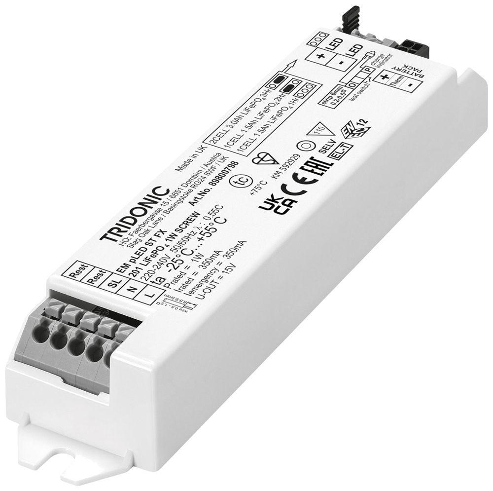 Notlichteinheit Tridonic EM pLED ST FX 202 LiFePO4 2W Steckklemme