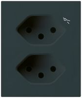 FLF-Steckdose Hager 2×Typ 13 1×S D schwarz