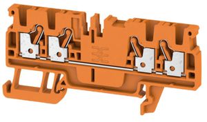Durchgangs-Reihenklemme Weidmüller A4C PUSH IN 2.5mm² 4 Anschlüsse TS35 orange