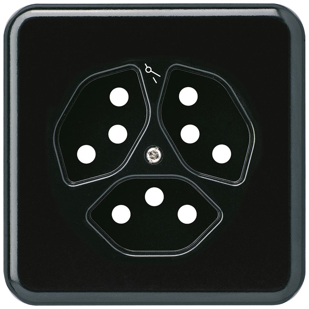 Placca di copertura grd.I 3×tipo 13/1 nero basico
