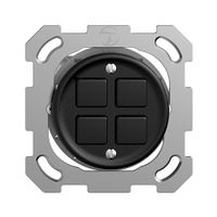 UP-Taster KNX STANDARDdue 4×mit LED RGB, mit Temperaturfühler, schwarz