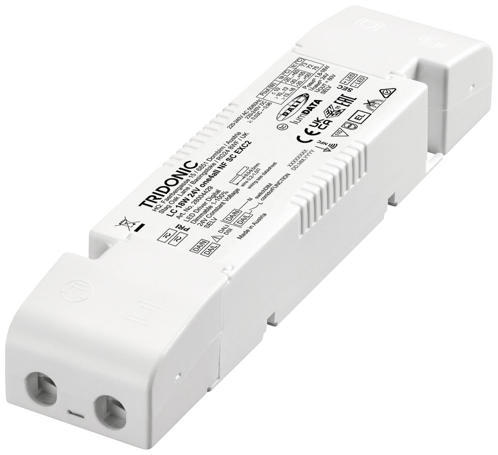 LED-Betriebsgerät Tridonic LC 1.8…18W 24V 17…94mA DALI DSI DIM 175×43×30mm