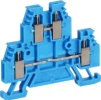 Morsetto di passaggio componibile WZ 0.5…2.5mm² 24A 500V vite 2×2 DIN 35mm bl