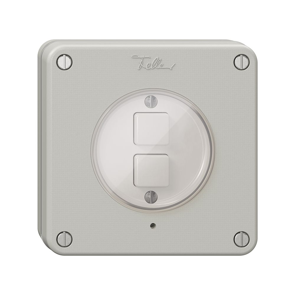 Poussoir KNX NUP 2× NEVO RGB avec sonde de température, gris clair