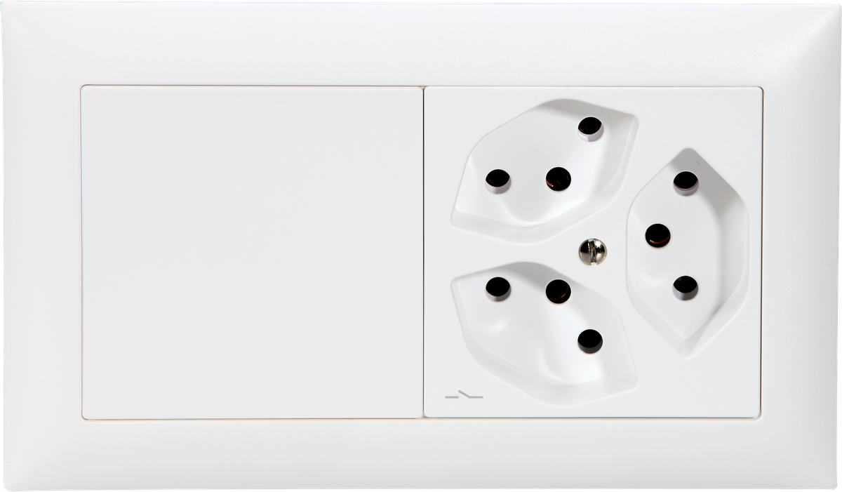 Combinaison ENC Edue 1×2, plaque obturatrice ou vis + 3xT13 1×S bc