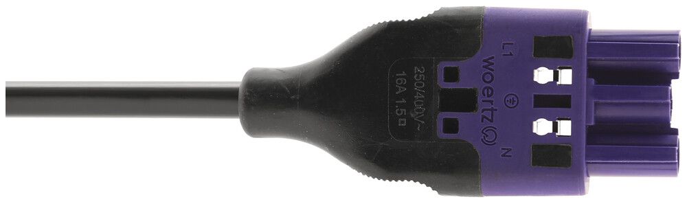 Anschlussleitung Woertz, Stecker 3L C1, 5m, halogenfrei, freies Ende, Cca