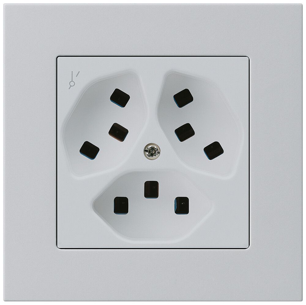 UP-Steckdose Hager kallysto.pro 3×T23 1×S C lichtgrau