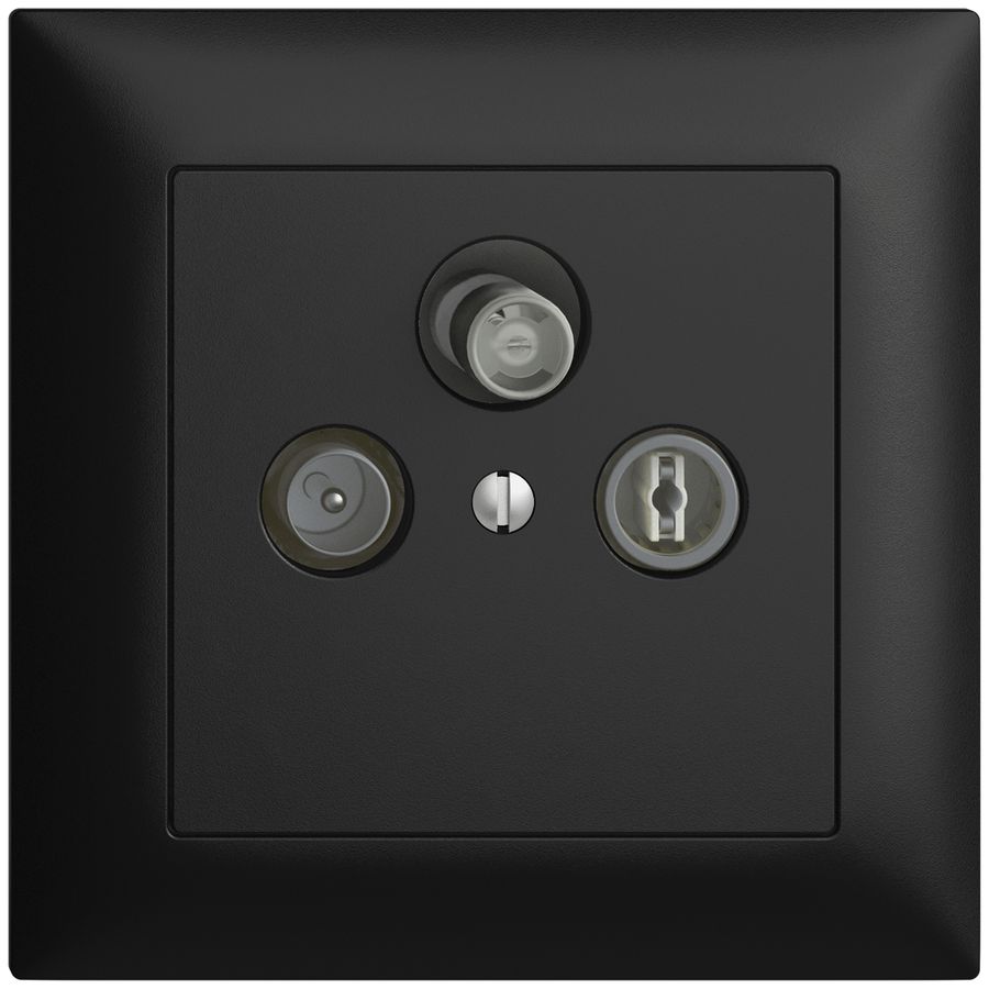 Prise d'antenne ENC SAT/TV/R DB53 EDIZIOdue noir avec SAT-F