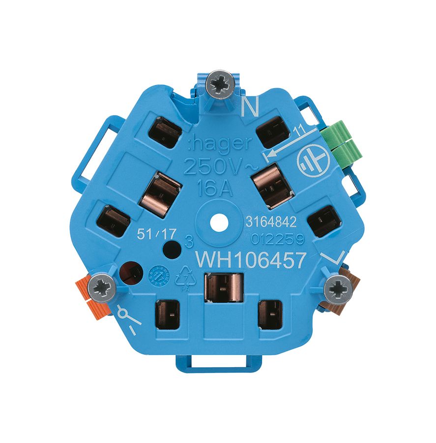 Intérieur pour prise Hager 3×T13/23 1×S E