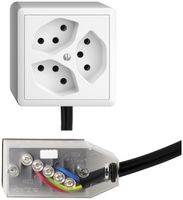 Presa AP EDIZIOdue 3×T13 L1 Snap bianco per cavo piatto Technofil