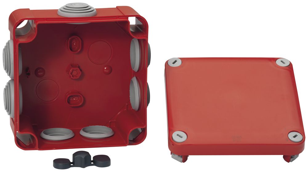Boîte de dérivation AP Mureva 105×105mm vide rouge IP55