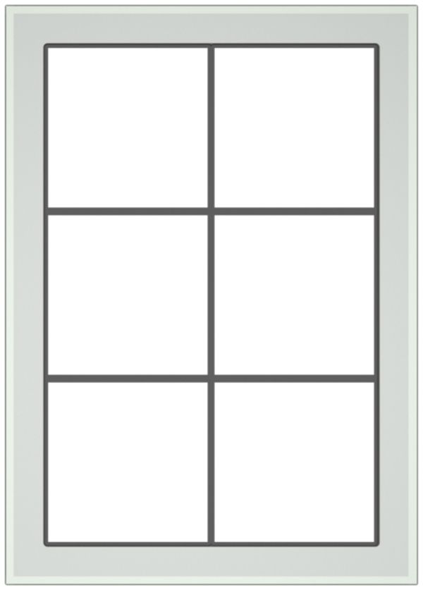 UP-Kopfzeile für Kombination 3×2 SIDUS Glas-grün