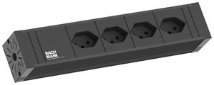 Steckdosenleiste BACHMANN 4×T13 2m schwarz