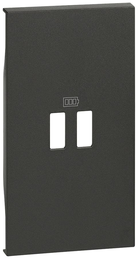 Abdeckung Living Now 2 Module für USB-Steckdose Typ A schwarz