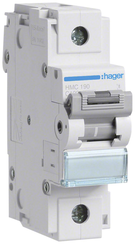 Leitungsschutzschalter Hager MCB 1P 400V Typ C 100A Icn 15kA 1.5TE