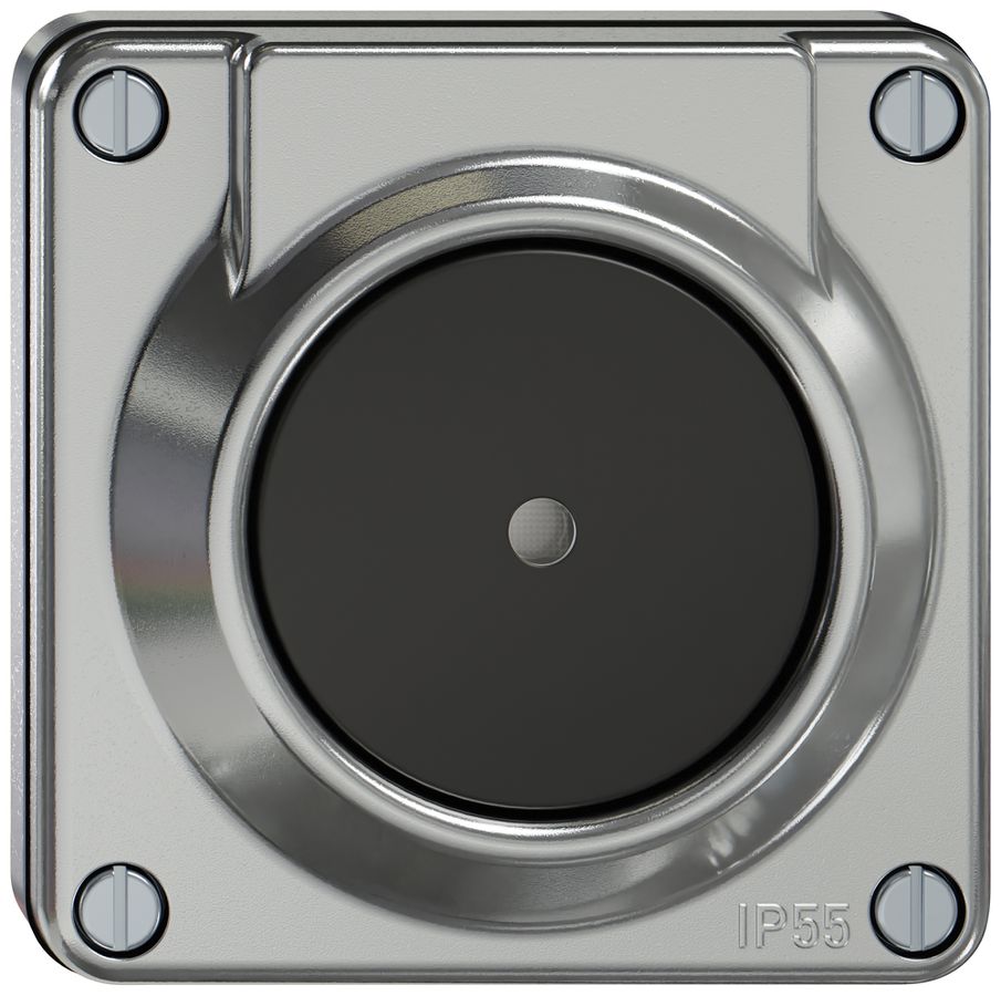 UP-Sonnerie-Drucktaster ELEMENT SNAPFIX® mit Beleuchtung 87×87×19mm alu