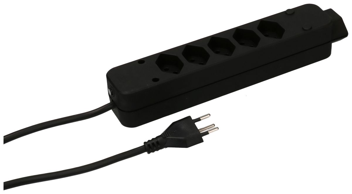 Prise multiple MAX HAURI Swiss-Line 3m 5+1×T13 noir