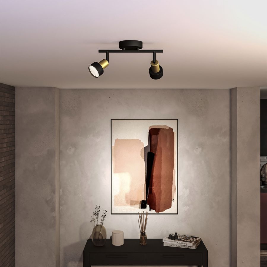 Spot Philips Conduit GU10 2×5W 274×134mm schwarz/Messing