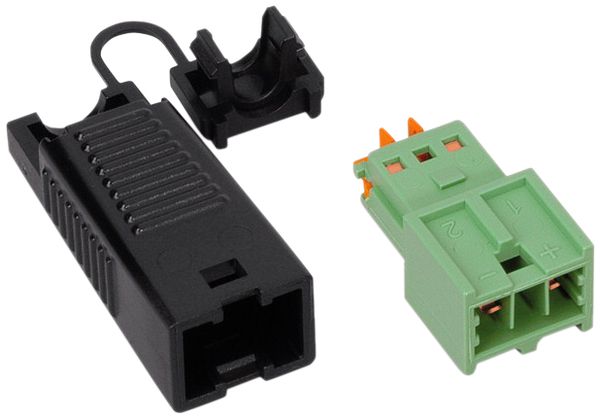 Stecker WINSTA MINI 2L mit Zugentlastungsgehäuse, schwarz