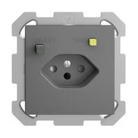 UP-Steckdose EDIZIOdue T13 FI 30mA FM, shutter, dunkelgrau