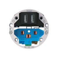 Einsatz zu Steckdose 2×USB & T13/23 Hager Bauart E 2400mA