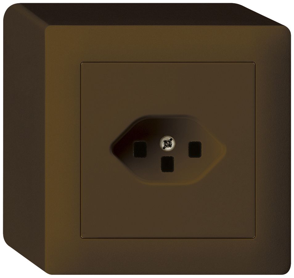 AP-Steckdose kallysto T23 braun mit Steckklemmen