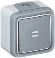 AP-Leuchtwippschalter PLEXO 3/1L Orientierung grau