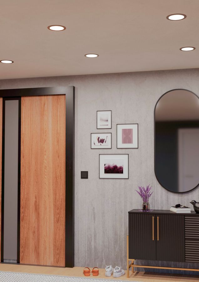 LED-Downlight Eglo FUEVA 12W 0…1150lm 2700…6500K IP44 DIM Ø168×40mm Nickel