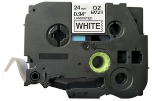 Schriftbandkassette kompatibel zu OZE-251, 24mm×8m, weiss/schwarz