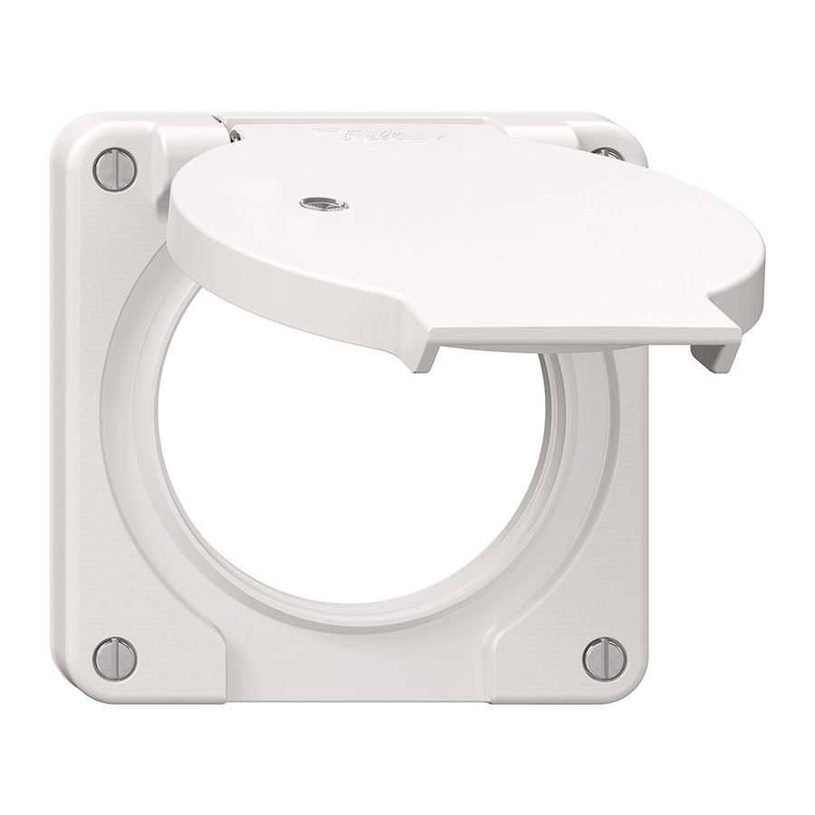 Deckel mit Klappdeckel NEVO Ø60mm für 3f-Steckdose bel. ws (Dicht.ws)