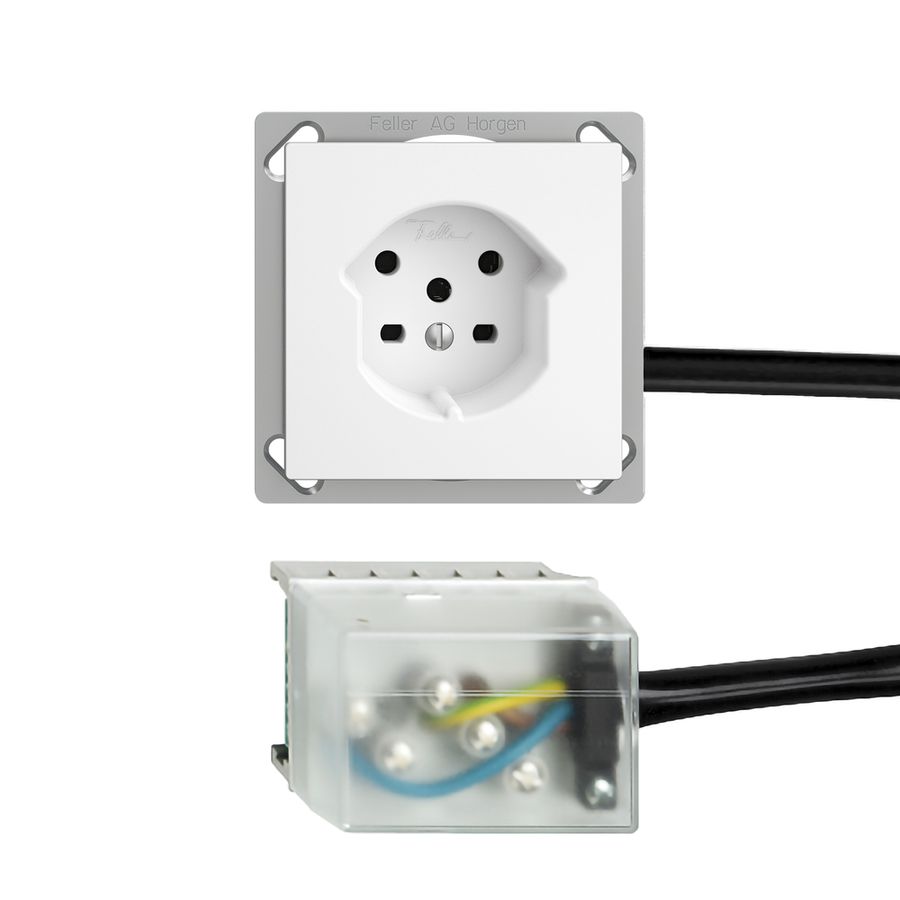 EB-Steckdose EDIZIOdue T15 weiss für Flachkabel Powerbus