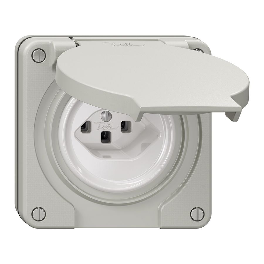 Prise NUP NEVO, 1×T23, IP21, gris clair
