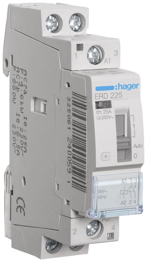 REG-Schütz Hager ERD 24VAC 2 Schliesser 25A 1TE