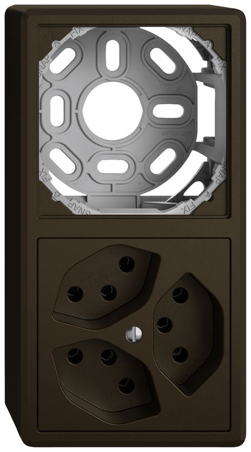 Combinaison AP EDIZIO.liv SNAPFIX® 2×1 140×74mm vide+3×T13 brun