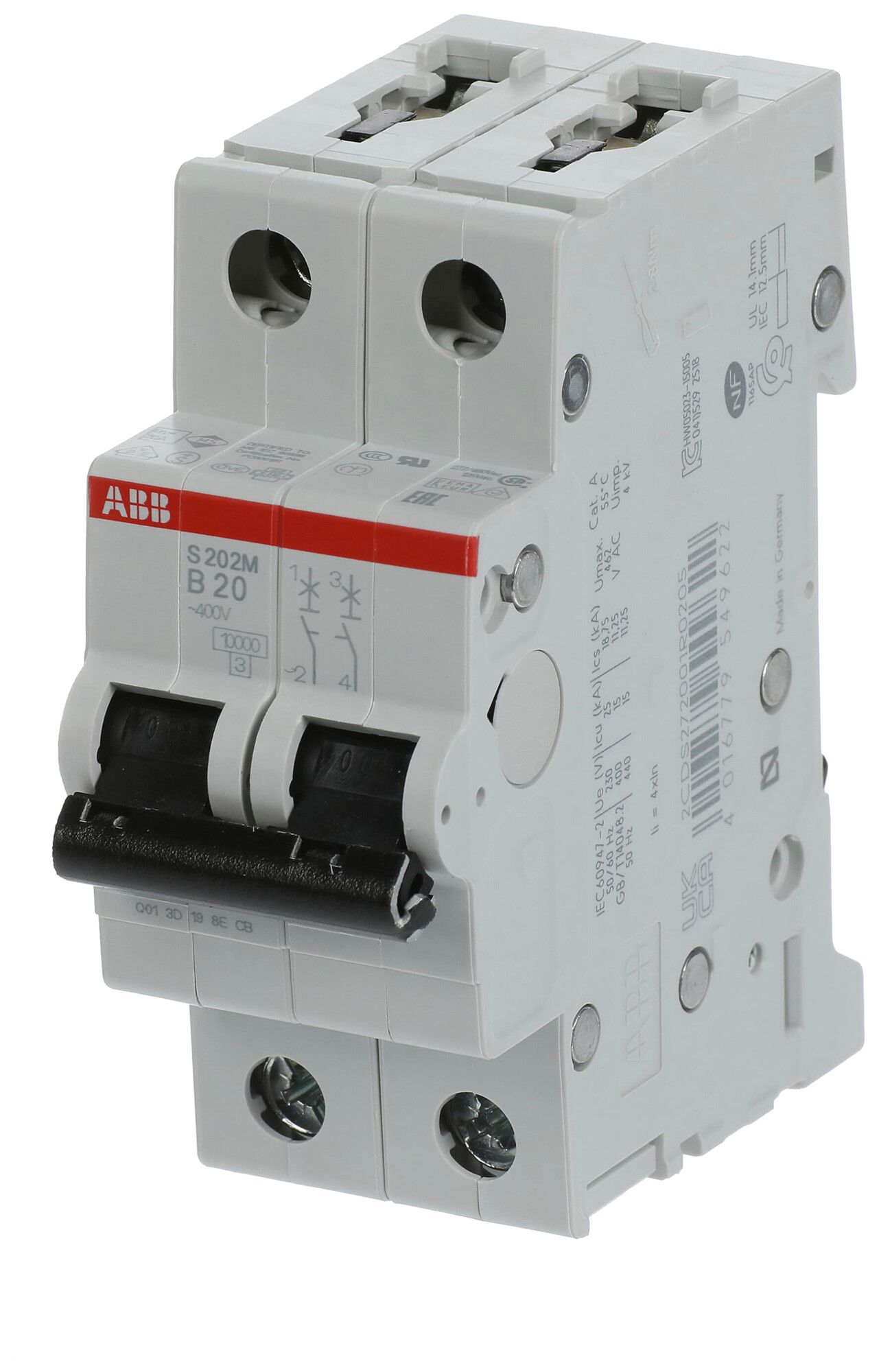 Disgiuntore SMISSLINE TP, 3L, B, 20A, 30kA