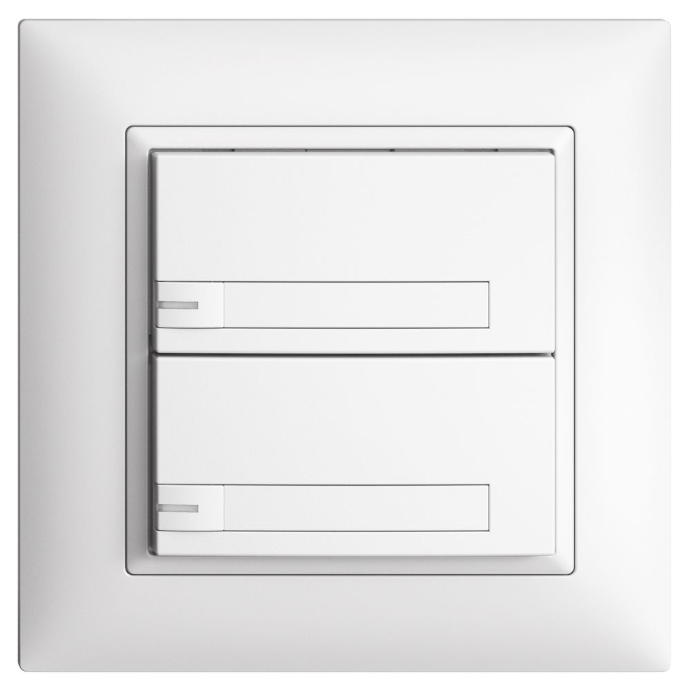 UP-KNX-Taster RGB EDUE FMI, 250mW, m.RGB-LED, m.Papier., 2×Taste, 1×Tastenb., ws