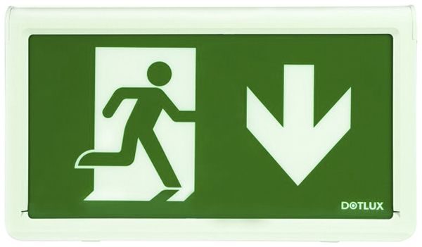 LED-Notleuchte DOTLUX EXITflat 3W mit DS/BS ST Wand