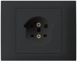 EB-Steckdose kallysto T25 Bauart T mit EB-Dose G3 Abdeckrahmen steckbar schwarz