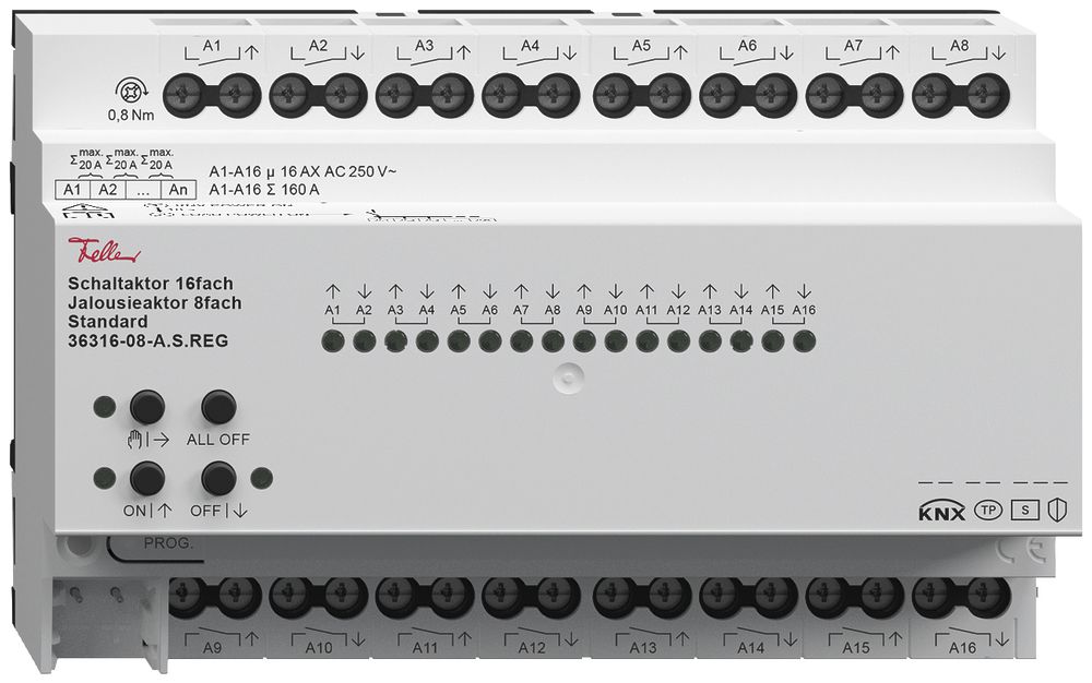 Actionneur de commutation 16×/jalousie 8× AMD Standard, 4mA, 250V, 16A, 8UM