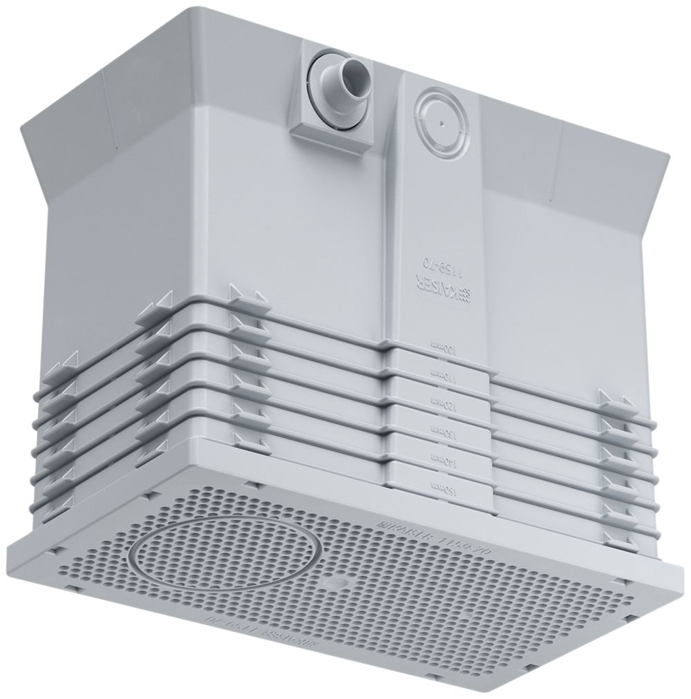 Einbaugehäuse ThermoX® Iso+, f.Aussendämmung 100…160mm, Leuchten <Ø86mm