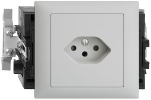 EB-Steckdose EDIZIOdue T13 hellgrau 49…69mm Snap