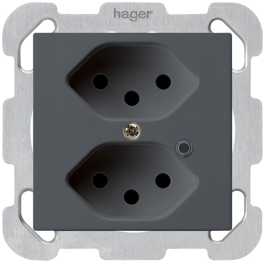 Presa INC Hager kallysto 2×T13 illuminato B antracite